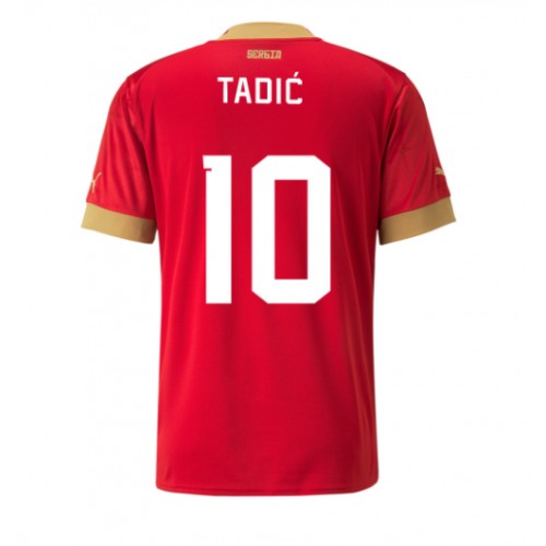 Fotballdrakt Herre Serbia Dusan Tadic #10 Hjemmedrakt VM 2022 Kortermet